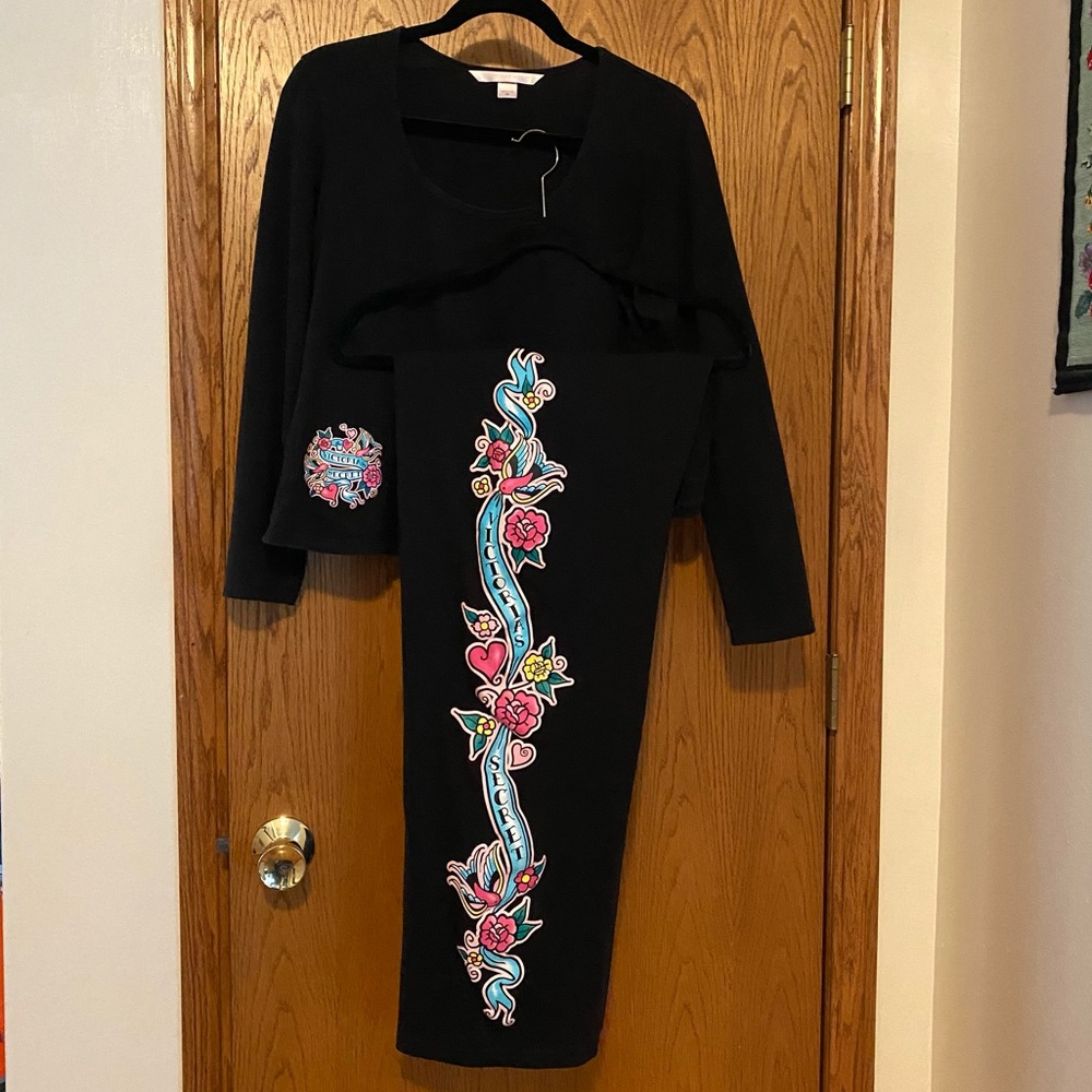 Black Cotton Pajamas Set